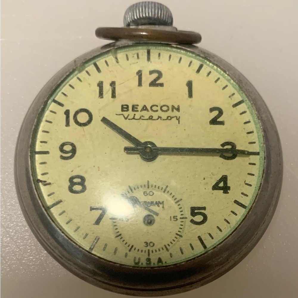 Beacon Viceroy Vintage Pocket Watch - Cream Dial 1940-1950